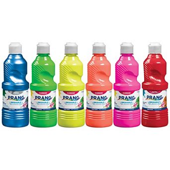 Dixon Prang 16 oz. Washable Ready-to-Use Fluorescent, Metallic & Glitter Paint 6 pk