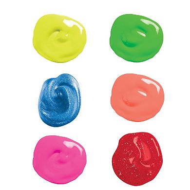 Dixon Prang 16 oz. Washable Ready-to-Use Fluorescent, Metallic & Glitter Paint 6-pk.