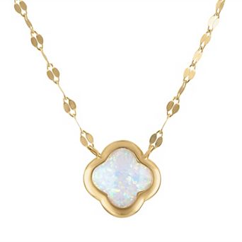Tiara 10k Gold Gemstone Clover Pendant Necklace