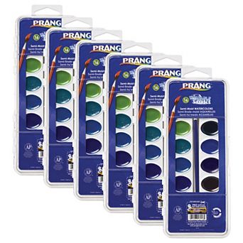 Dixon Prang 16 Color Semi-Moist Washable Watercolor Set 6 pk
