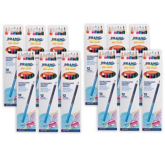 Dixon Prang 12 Color Duo Colored Pencils Set 12 pk