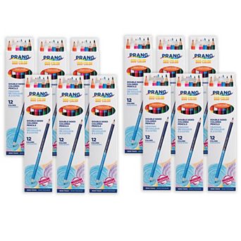 Dixon Prang 12 Color Duo Colored Pencils Set 12 pk