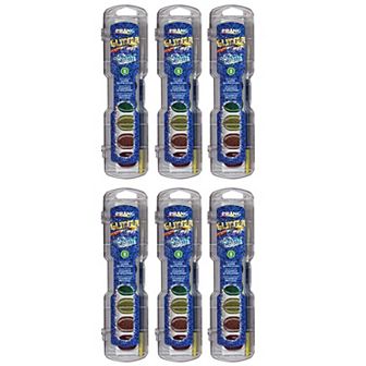 Dixon Prang 8 Assorted Glitter Color Washable Watercolors Set with Brush 6 pk