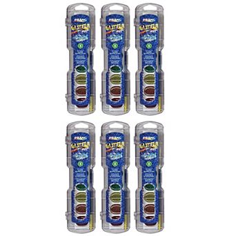 Dixon Prang 8 Assorted Glitter Color Washable Watercolors Set with Brush 6 pk