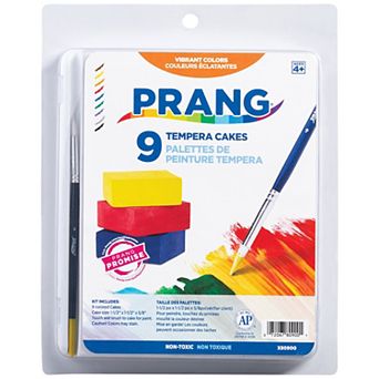 Dixon Prang 9 Color Gallery Tempera Cake Set with Brush