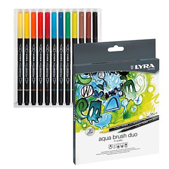 Dixon Lyra 12 Color Aqua Brush Duo Art Markers Set