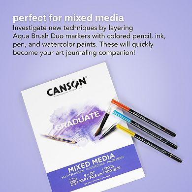 Dixon Lyra 12 Color Aqua Brush Duo Art Markers Set