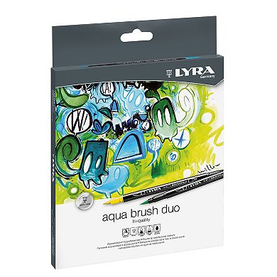 Dixon Lyra 12 Color Aqua Brush Duo Art Markers Set