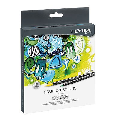 Dixon Lyra 24 Color Aqua Brush Duo Art Markers Set