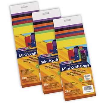 Dixon Creativity Street 28 pc Assorted Bright Colors Mini Kraft Bag Set 3 pk