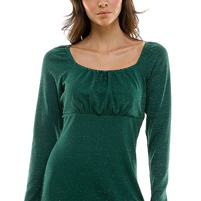 green emerald velvet dress Prettiest Sparkle Glitter Knit Skater Dress main image 0