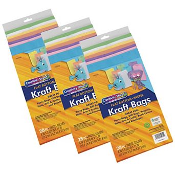 Dixon Creativity Street 28 pc Assorted Pastel Colors Kraft Bag Set 3 pk