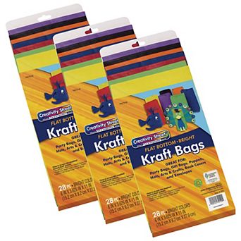 Dixon Creativity Street 28 pc Assorted Bright Colors Kraft Bag Set 3 pk