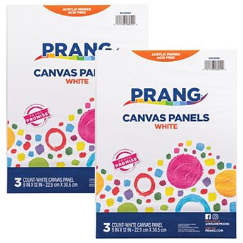 Dixon Prang 3 pc White 9" x 12" Canvas Panels 2 pk