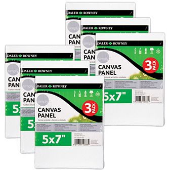 Dixon Daler-Rowney Simply 3 pc 5" x 7" White Canvas Panels Set 6 pk