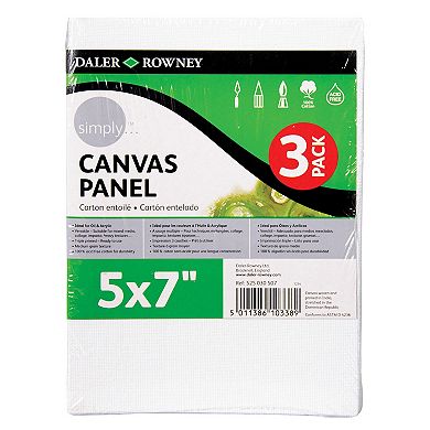 Dixon Daler-Rowney Simply 3-pc. 5" x 7" White Canvas Panels Set 6-pk.