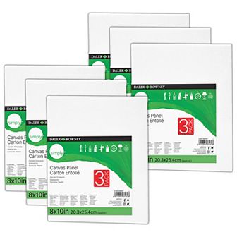 Dixon Daler-Rowney Simply 3 pc 8" x 10" White Canvas Panels Set 6 pk