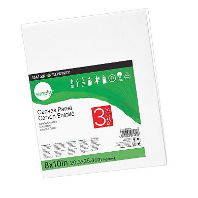 Dixon Daler-Rowney Simply 3-pc. 8" x 10" White Canvas Panels Set 6-pk.