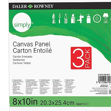 Dixon Daler-Rowney Simply 3-pc. 8" x 10" White Canvas Panels Set 6-pk.