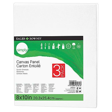 Dixon Daler-Rowney Simply 3-pc. 8" x 10" White Canvas Panels Set 6-pk.