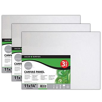 Dixon Daler-Rowney Simply 3 pc 11" x 14" White Canvas Panels Set 3 pk