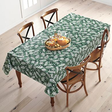 St. Nicholas Square® Snowflake And Pine Toss Peva Tablecloth