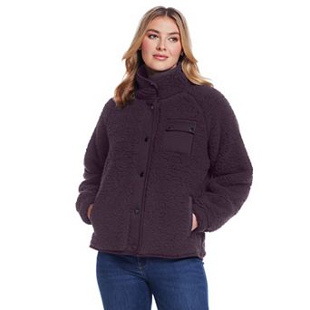 Women's Weathercast Snap Front Bonded Sherpa Fleece Jacket