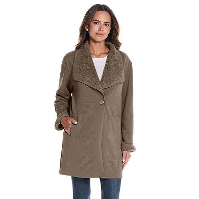 Women's Weathercast Ribbed Knit Sherpa-Lined Coatigan