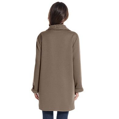 Women's Weathercast Ribbed Knit Sherpa-Lined Coatigan