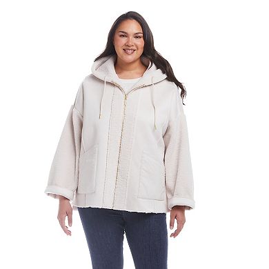Plus Size Weathercast Reversible Faux Shearling Jacket