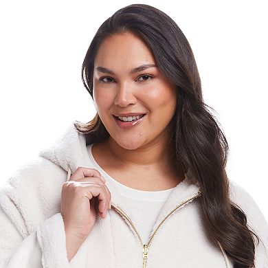 Plus Size Weathercast Reversible Faux Shearling Jacket