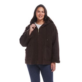 Plus Size Weathercast Reversible Faux Shearling Jacket