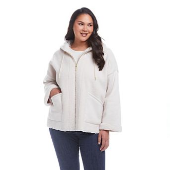 Plus Size Weathercast Reversible Faux Shearling Jacket