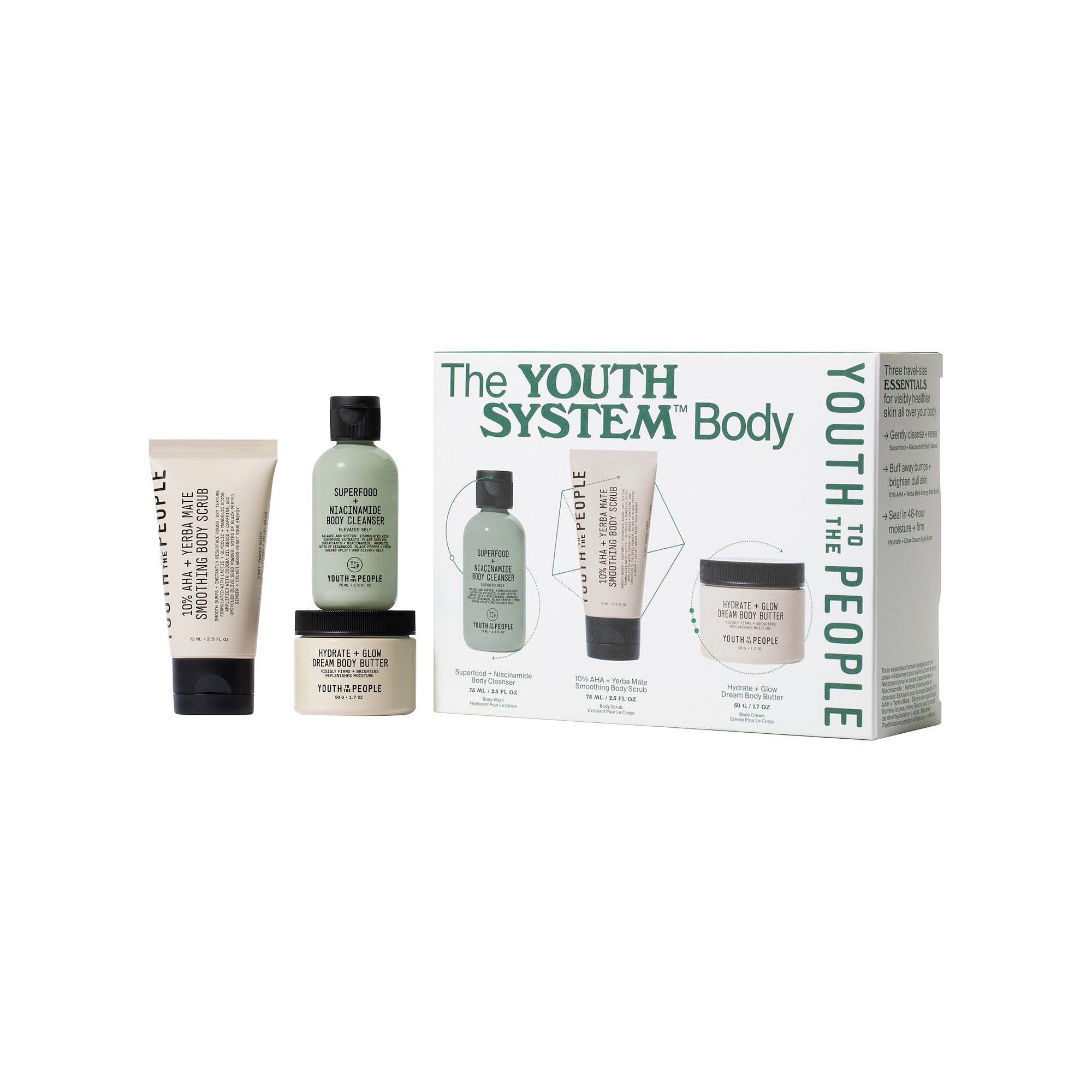 Youth To The People The Youth System: Body Care Trial + Travel Kit, Size: 0