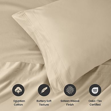 SUPERIOR Egyptian Cotton 1000 Thread Count Deep Pocket Solid Sheet Set
