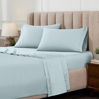 1000 Thread Count Egyptian California King Sheet Set - 4 Piece Ivory Sateen Luxury Sheets Deep Pocket 17"