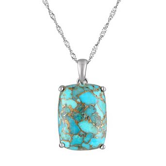 Designs by Gioelli Sterling Silver Blue Copper Turquoise Pendant Necklace