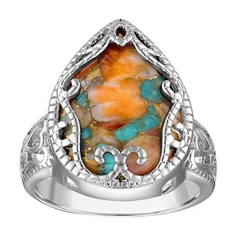 Designs by Gioelli Sterling Silver Blue Oyster Turquoise Ring