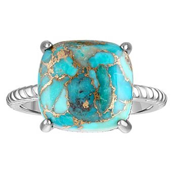 Designs by Gioelli Sterling Silver Blue Copper Turquoise Ring
