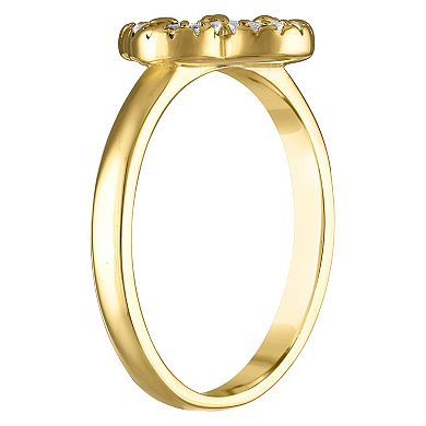 Designs by Gioelli 14k Gold Over Sterling Silver Gemstone Clover Ring