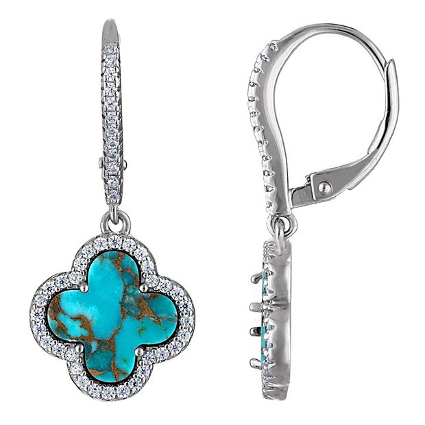 Designs by Gioelli Sterling Silver Clover Leverback Earrings