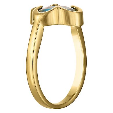 Designs by Gioelli 14k Gold Over Silver Gemstone Clover Ring