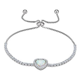 Designs by Gioelli Sterling Silver Lab-Created Opal Adjustable Bracelet