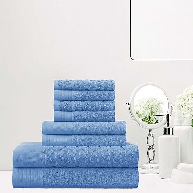 SUPERIOR 8-Piece Turkish Cotton Solid Towel Set