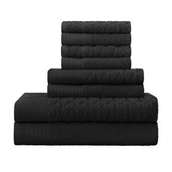SUPERIOR 8 pc Turkish Cotton Solid Towel Set