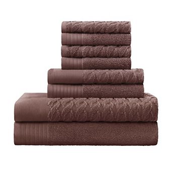 SUPERIOR 8 pc Turkish Cotton Solid Towel Set