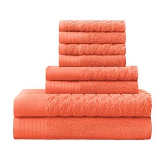 SUPERIOR 8 pc Turkish Cotton Solid Towel Set