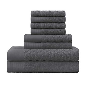SUPERIOR 8 pc Turkish Cotton Solid Towel Set