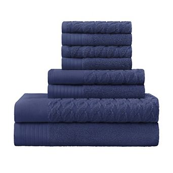 SUPERIOR 8 pc Turkish Cotton Solid Towel Set