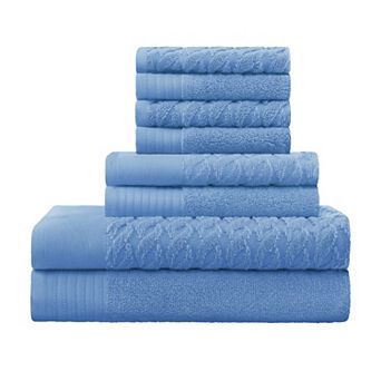 SUPERIOR 8 pc Turkish Cotton Solid Towel Set
